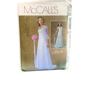 Vintage McCalls M4380 Alicyn Wedding Dress Sewing Pattern Size 10-16 uncut